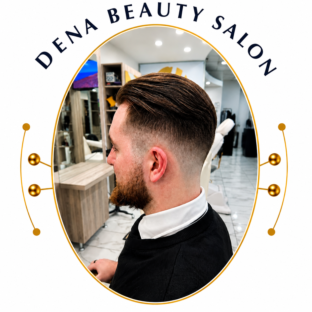 Men's haircut and beard styling in North York
