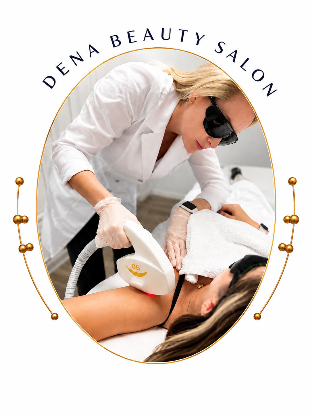 Laser hair removal process at Dena Beauty Salon