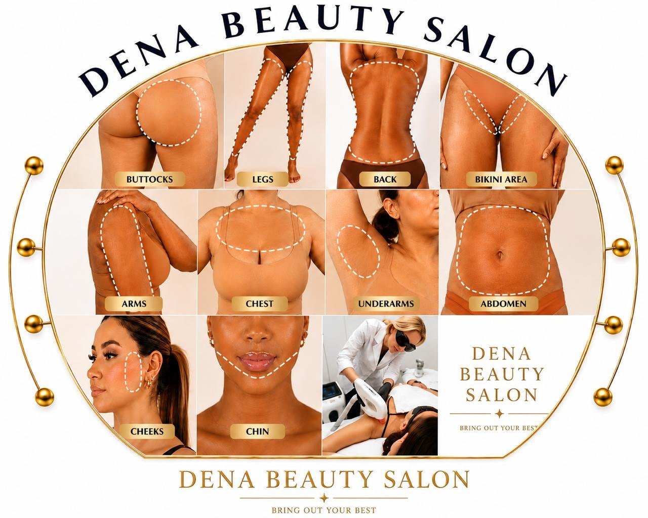 Laser hair removal suitable for women and men at Dena Beauty Salon
