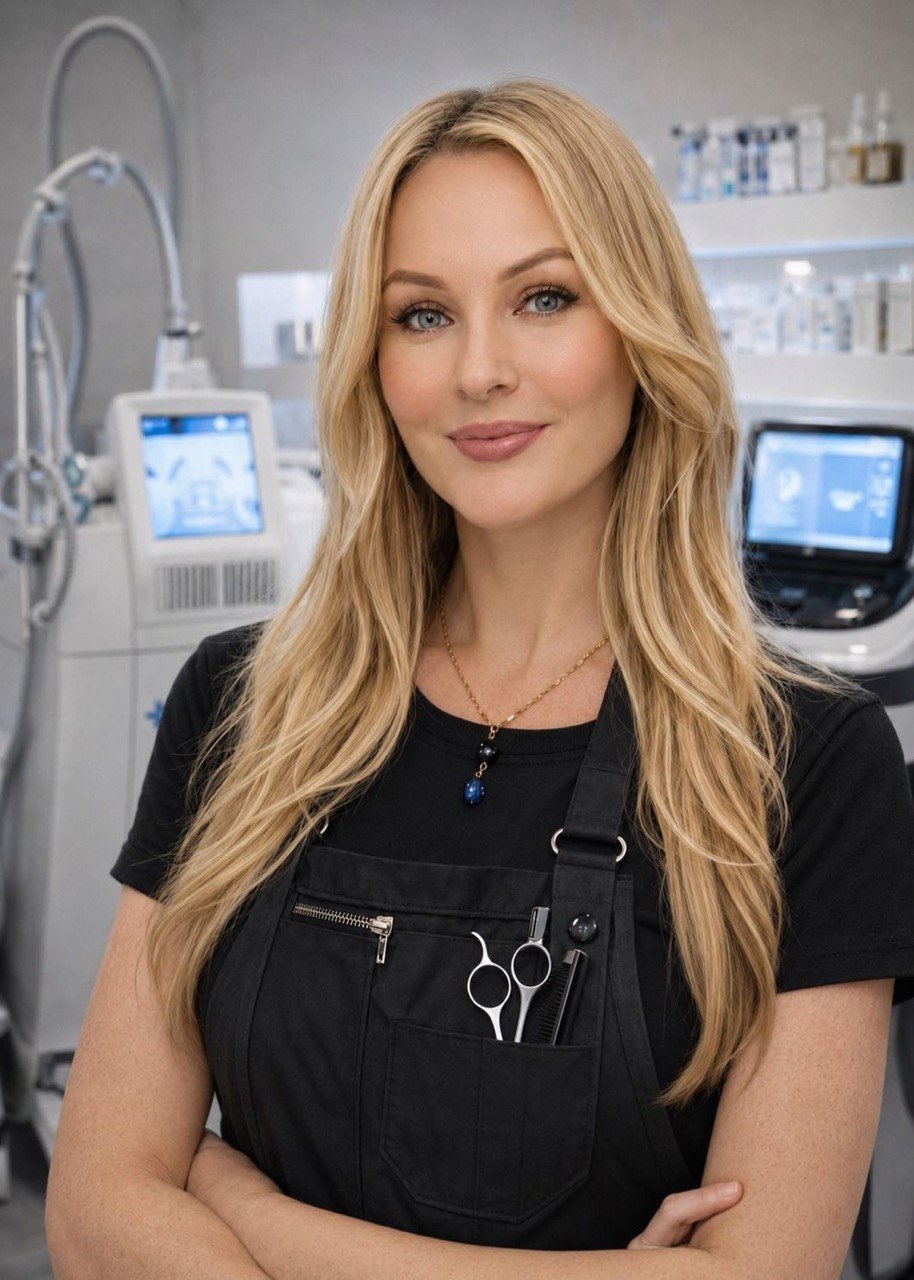 Olena, salon owner, master stylist, master colorist and aesthetician at Dena Beauty Salon